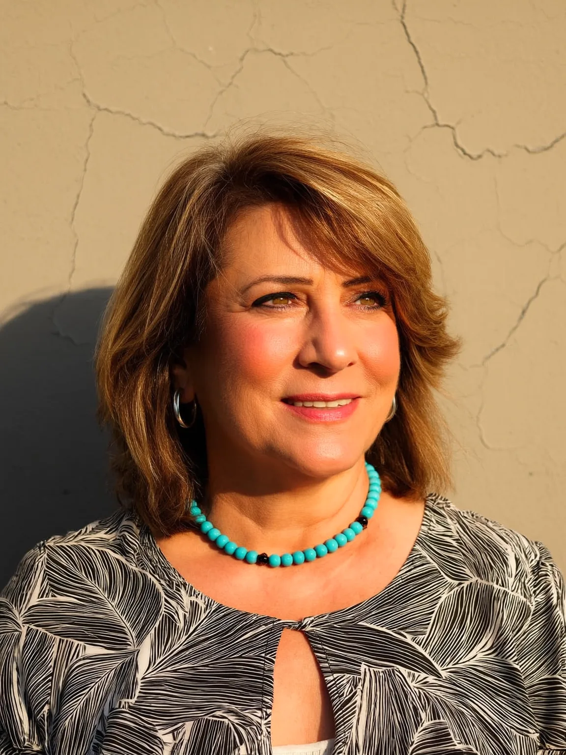 Medium-Length Layered Bob with Soft Blonde Highlights